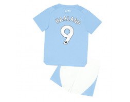 Manchester City Erling Haaland #9 kläder Barn 2023-24 Hemmatröja Kortärmad (+ korta byxor)